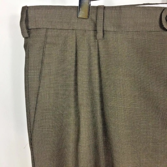 Zanella Men’s Brown Pleated Pants Made in Italy - Picture 3 of 8